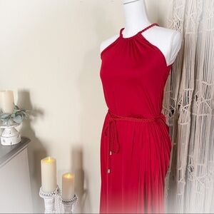 Armani Exchange Red Maxi Dress with Belt